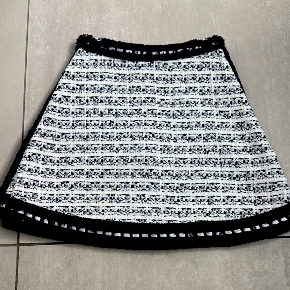 Alexis Barbara Chic Black and White Tweed Skirt